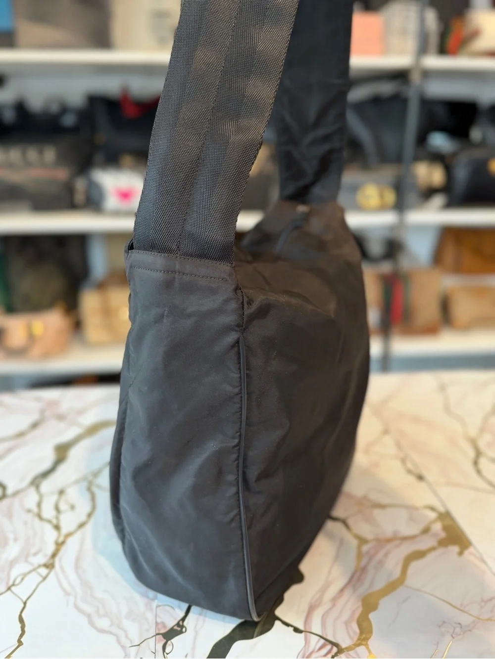 Prada Black Nylon Belt/Sling Bag with Triangle Logo